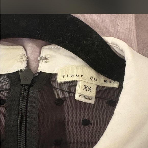 Fleur du Mal polka dot collared black bodysuit XS - Picture 9 of 9